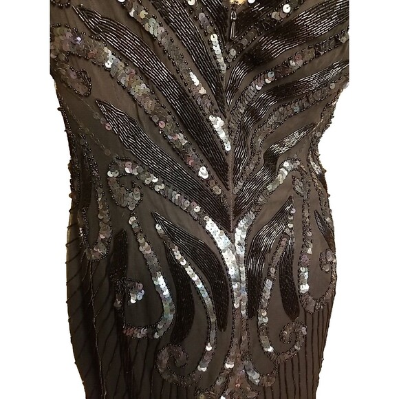 Vintage 80s  A.J. Bari Beaded Sequins Silk Dress Size 8 Beautiful - Picture 9 of 12